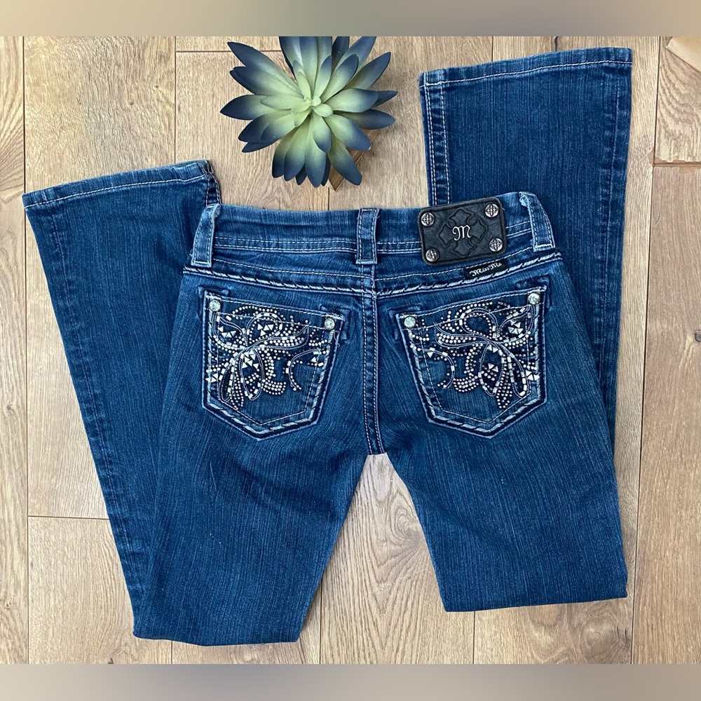 Women's MISS ME JE5730BR Boot Cut
 Rhinestone Jeans size 25